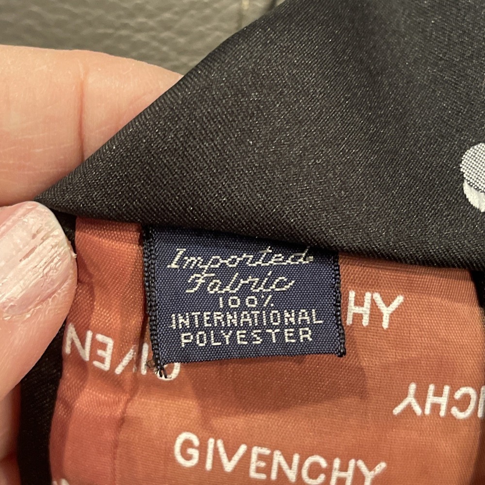 Vtg Givenchy Gentleman‎ Black W/ pink+ Dots, Necktie (3.5x54") Tie Old Money Dad - Picture 5 of 9